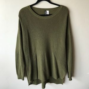 H&M Divided Oversized Green Sweater with Zipper